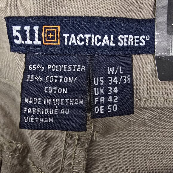 5.11 Tactical Stryke Cargo Pants Men’s 34x36 Flex-Tac Khaki Ripstop Duty 74369 - Picture 5 of 8